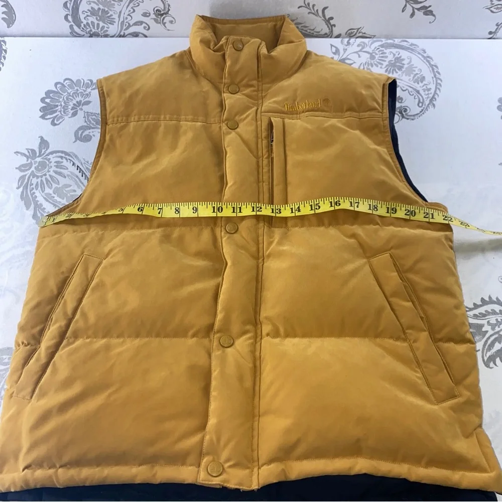 Vintage Timberland Vest WeatherGear‎ Men Tan Duck Down Camping Outdoor